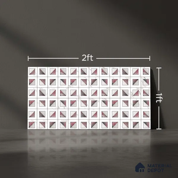 Highlighter Wall Tile TL 06456 B Alexa White HL 2 ft x 1 ft Ceramic Glossy Finish - 8 mm | Suitable for Living Room, Kitchen & Bathroom