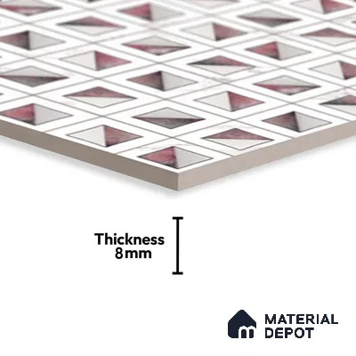 Highlighter Wall Tile TL 06456 B Alexa White HL 2 ft x 1 ft Ceramic Glossy Finish - 8 mm | Suitable for Living Room, Kitchen & Bathroom