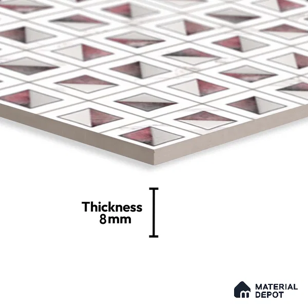 Highlighter Wall Tile TL 06456 B Alexa White HL 2 ft x 1 ft Ceramic Glossy Finish - 8 mm | Suitable for Living Room, Kitchen & Bathroom