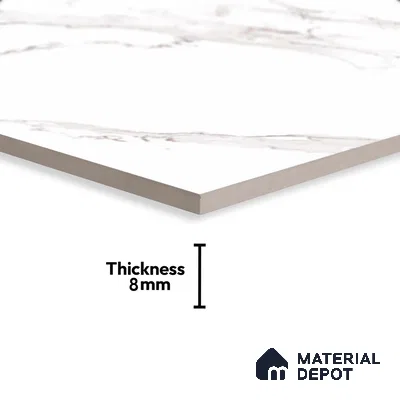 Marble Wall Tile TL 06456 Alexa White 2 ft x 1 ft Ceramic Glossy Finish - 8 mm | Suitable for Living Room, Kitchen & Bathroom