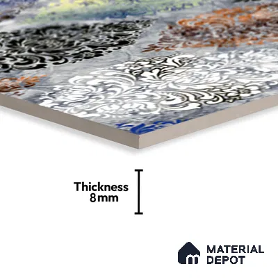 Highlighter Wall Tile TL 06460 B R Globe Multi HL 2 ft x 1 ft Ceramic Glossy Finish - 8 mm | Suitable for Living Room, Kitchen & Bathroom (Sample)