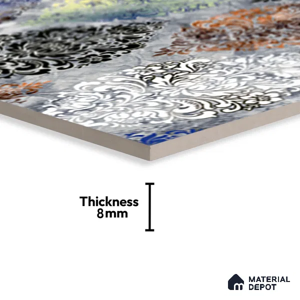 Highlighter Wall Tile TL 06460 B R Globe Multi HL 2 ft x 1 ft Ceramic Glossy Finish - 8 mm | Suitable for Living Room, Kitchen & Bathroom (Sample)