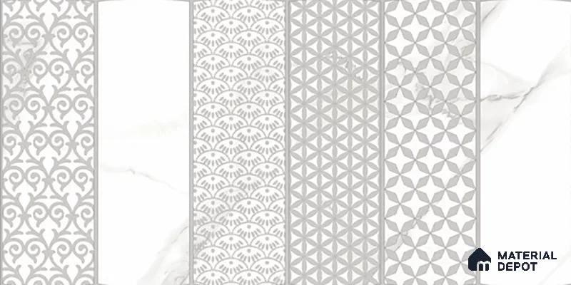 Highlighter Wall Tile TL 06460 C R Globe White HL 02 2 ft x 1 ft Ceramic Glossy Finish - 8 mm | Suitable for Living Room, Kitchen & Bathroom (Sample)