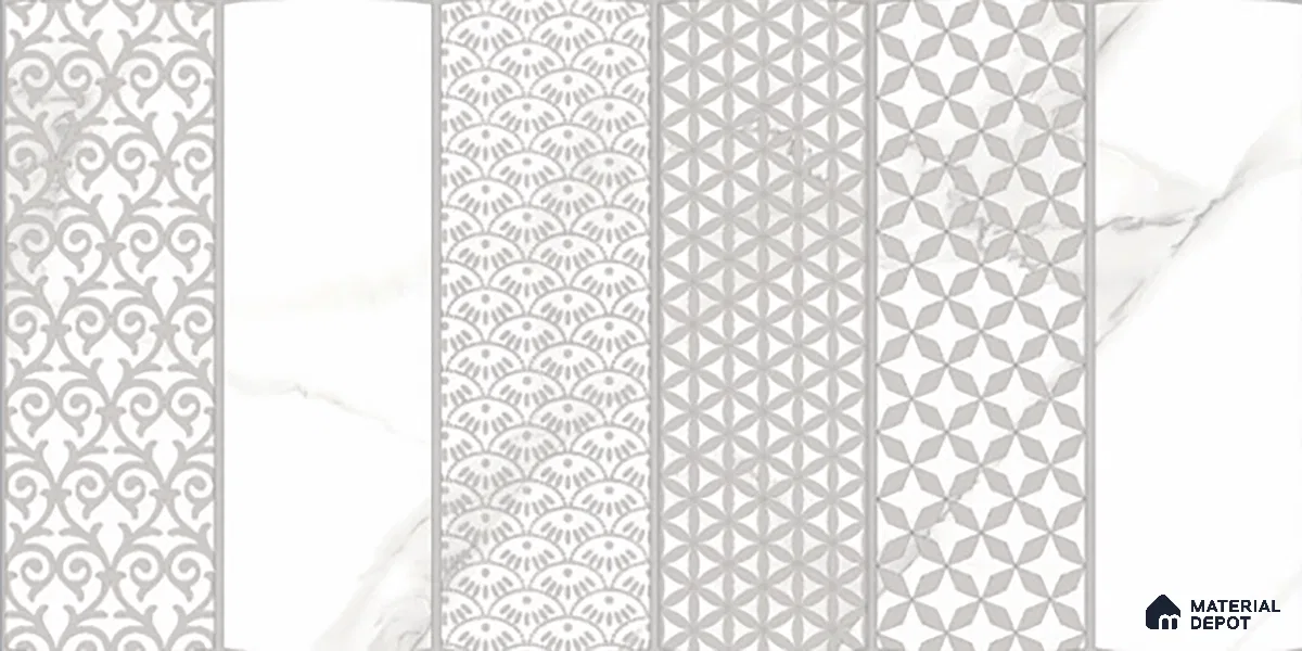 Highlighter Wall Tile TL 06460 C R Globe White HL 02 2 ft x 1 ft Ceramic Glossy Finish - 8 mm | Suitable for Living Room, Kitchen & Bathroom (Sample)