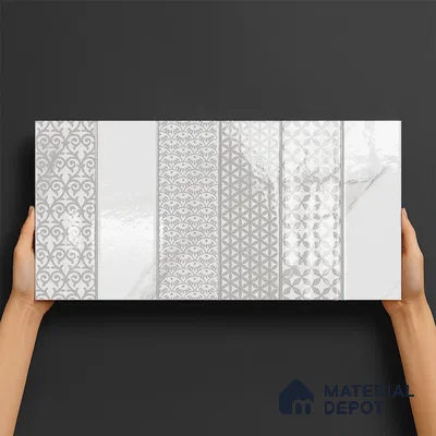 Highlighter Wall Tile TL 06460 C R Globe White HL 02 2 ft x 1 ft Ceramic Glossy Finish - 8 mm | Suitable for Living Room, Kitchen & Bathroom (Sample)