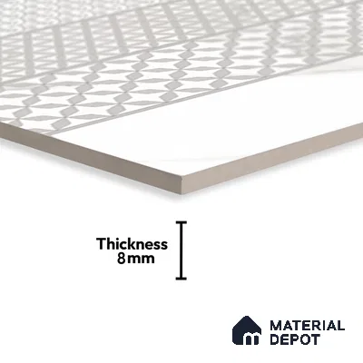 Highlighter Wall Tile TL 06460 C R Globe White HL 02 2 ft x 1 ft Ceramic Glossy Finish - 8 mm | Suitable for Living Room, Kitchen & Bathroom (Sample)