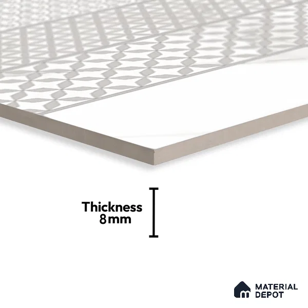 Highlighter Wall Tile TL 06460 C R Globe White HL 02 2 ft x 1 ft Ceramic Glossy Finish - 8 mm | Suitable for Living Room, Kitchen & Bathroom (Sample)