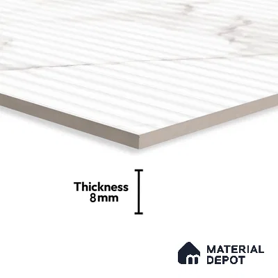 Highlighter Wall Tile TL 06460 D Globe White Small Liner 2 ft x 1 ft Ceramic Glossy Finish - 8 mm | Suitable for Living Room,Kitchen & Bathroom (Sample)