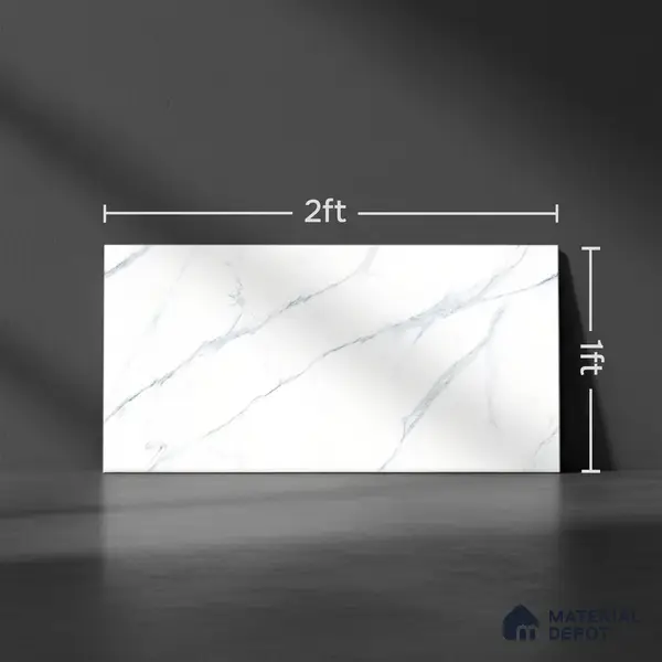 Marble Wall Tile TL 06566 Clomax Aqua Endless 2 ft x 1 ft Ceramic Glossy Finish - 8 mm | Suitable for Living Room, Kitchen & Bathroom