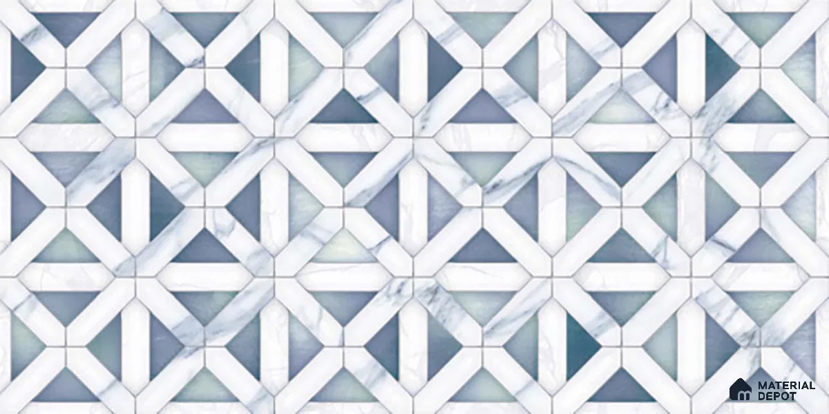 Highlighter Wall Tile TL 06457 B R Clomax Aqua HL 2 2 ft x 1 ft Ceramic Glossy Finish - 8 mm | Suitable for Living Room, Kitchen & Bathroom (Sample)