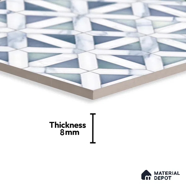 Highlighter Wall Tile TL 06457 B R Clomax Aqua HL 2 2 ft x 1 ft Ceramic Glossy Finish - 8 mm | Suitable for Living Room, Kitchen & Bathroom (Sample)