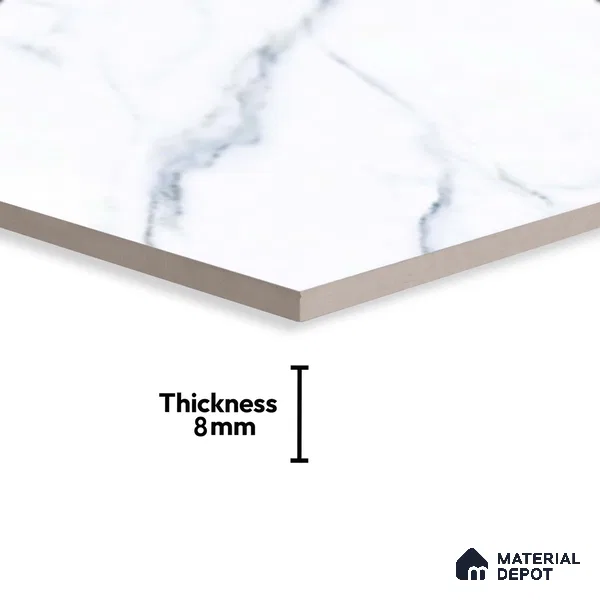 Marble Wall Tile TL 06457 Clomax Aqua 2 ft x 1 ft Ceramic Glossy Finish - 8 mm | Suitable for Living Room, Kitchen & Bathroom
