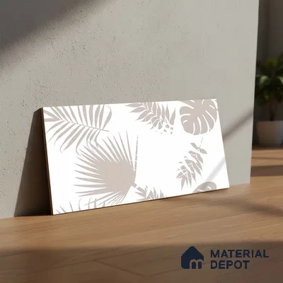 Floral Wall Tile TL 06546 B RL Cratic Grey Decor 2 ft x 1 ft Ceramic Matte Finish - 8 mm | Suitable for Living Room, Kitchen & Bathroom | Please Expect a Slight Variation of Pattern (Sample)