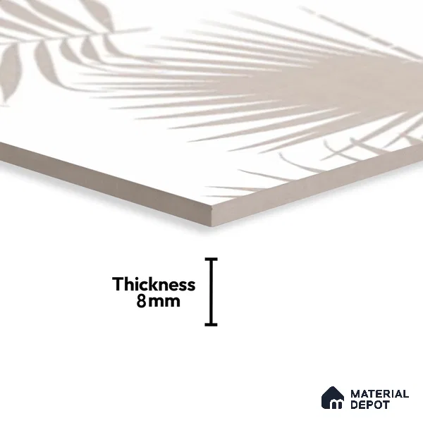 Floral Wall Tile TL 06546 B RL Cratic Grey Decor 2 ft x 1 ft Ceramic Matte Finish - 8 mm | Suitable for Living Room, Kitchen & Bathroom | Please Expect a Slight Variation of Pattern (Sample)