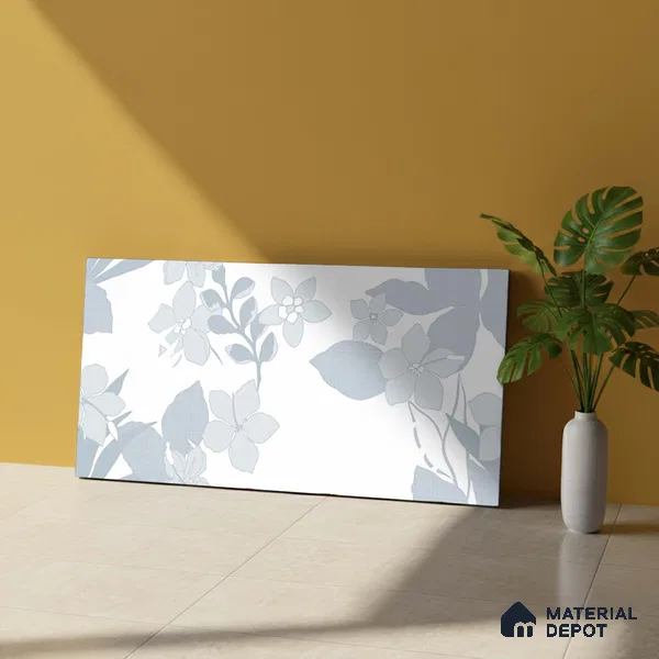 Floral Wall Tile TL 06546 D RL Cratic Aqwa Decor 2 ft x 1 ft Ceramic Matte Finish - 8 mm | Suitable for Living Room, Kitchen & Bathroom | Please Expect a Slight Variation of Pattern (Sample)