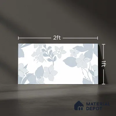 Floral Wall Tile TL 06546 D RL Cratic Aqwa Decor 2 ft x 1 ft Ceramic Matte Finish - 8 mm | Suitable for Living Room, Kitchen & Bathroom | Please Expect a Slight Variation of Pattern (Sample)