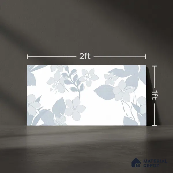Floral Wall Tile TL 06546 D RL Cratic Aqwa Decor 2 ft x 1 ft Ceramic Matte Finish - 8 mm | Suitable for Living Room, Kitchen & Bathroom | Please Expect a Slight Variation of Pattern (Sample)