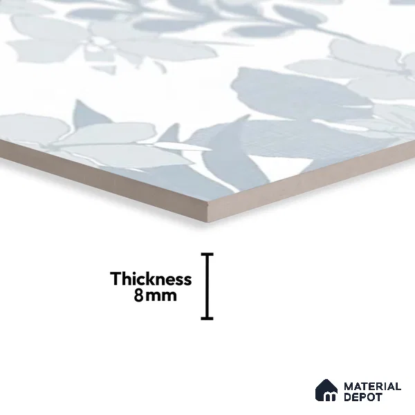 Floral Wall Tile TL 06546 D RL Cratic Aqwa Decor 2 ft x 1 ft Ceramic Matte Finish - 8 mm | Suitable for Living Room, Kitchen & Bathroom | Please Expect a Slight Variation of Pattern (Sample)