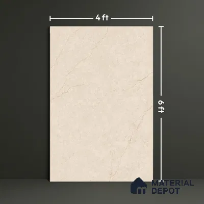 Marble Look Tile TL 09712 6 ft x 4 ft Satin Finish Vitrified Tile - 15 mm | Adhesive and Spacers Must be Used During Installation