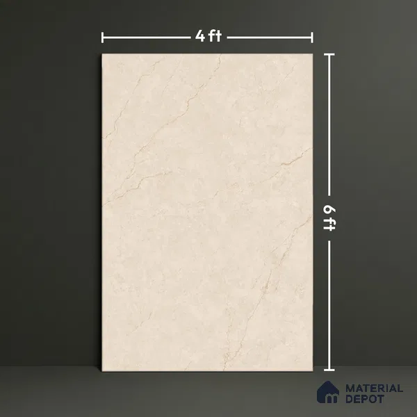 Marble Look Tile TL 09712 6 ft x 4 ft Satin Finish Vitrified Tile - 15 mm | Adhesive and Spacers Must be Used During Installation