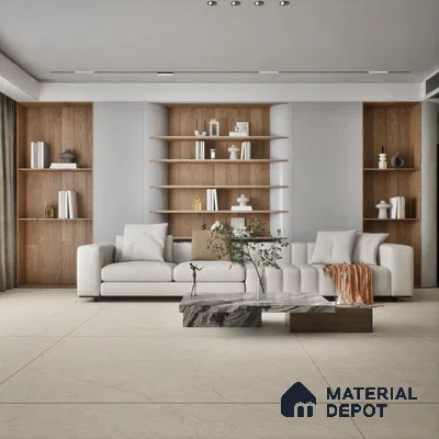 Marble Look Tile TL 09712 6 ft x 4 ft Satin Finish Vitrified Tile - 15 mm | Adhesive and Spacers Must be Used During Installation