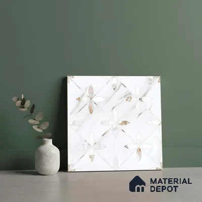 Moroccan Wall & Floor Tile TL 10023 | CRV-39 | 1 ft x 1 ft Matte Finish Ceramic Tile - 10 mm | Suitable for Bathroom, Kitchen, Balcony | Please Expect a Slight Variation of Pattern