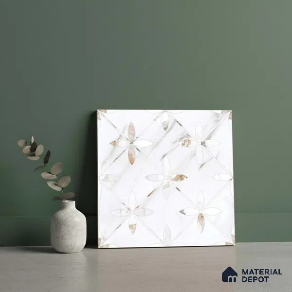 Moroccan Wall & Floor Tile TL 10023 | CRV-39 | 1 ft x 1 ft Matte Finish Ceramic Tile - 10 mm | Suitable for Bathroom, Kitchen, Balcony | Please Expect a Slight Variation of Pattern