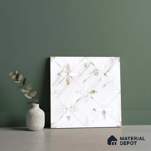 Moroccan Wall & Floor Tile TL 10023 | CRV-39 | 1 ft x 1 ft Finish Ceramic Tile - 10 mm | Suitable for Bathroom, Kitchen, Balcony | Please Expect a Slight Variation of Pattern