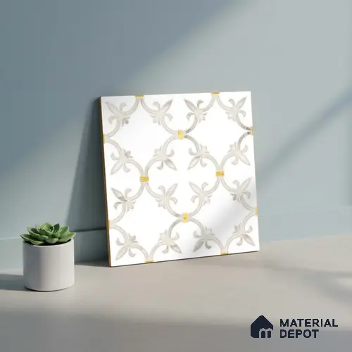 Moroccan Wall & Floor Tile TL 10027 | CRV-68 | 1 ft x 1 ft Finish Ceramic Tile - 10 mm | Suitable for Living Room, Bedroom, Bathroom & Kitchen | Please Expect a Slight Variation of Pattern