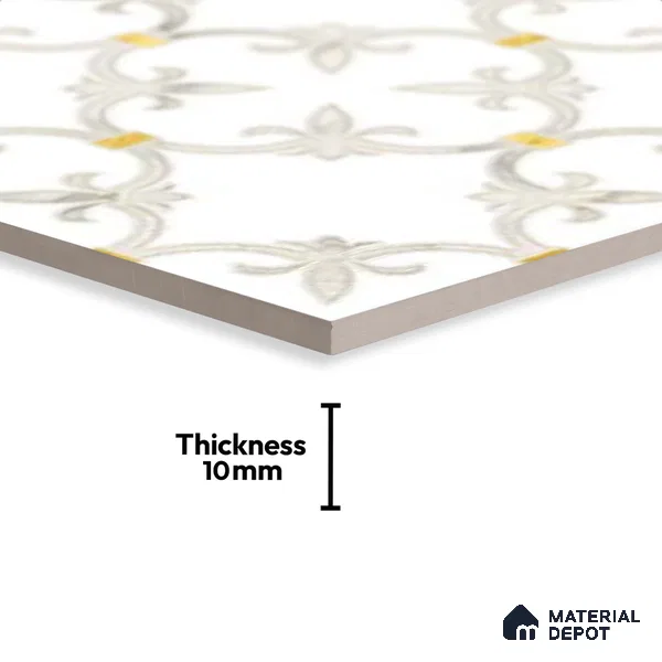 Moroccan Wall & Floor Tile TL 10027 | CRV-68 | 1 ft x 1 ft Matte Finish Ceramic Tile - 10 mm | Suitable for Bathroom, Kitchen, Balcony | Please Expect a Slight Variation of Pattern