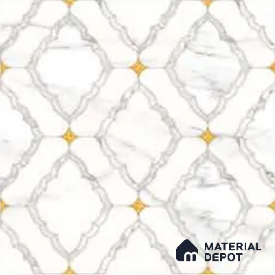 Wall & Floor Tile TL 10034 | CRV-83 | 1 ft x 1 ft  Finish Ceramic Tile - 10 mm | Suitable for Living Room, Bedroom, Bathroom & Kitchen | Please Expect a Slight Variation of Pattern (Sample)