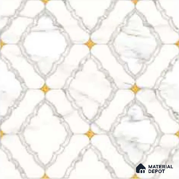 Wall & Floor Tile TL 10034 | CRV-83 | 1 ft x 1 ft  Finish Ceramic Tile - 10 mm | Suitable for Living Room, Bedroom, Bathroom & Kitchen | Please Expect a Slight Variation of Pattern (Sample)