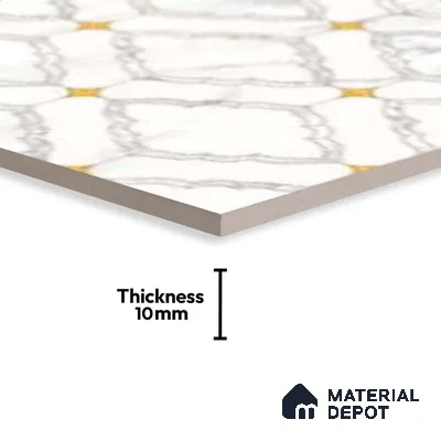 Wall & Floor Tile TL 10034 | CRV-83 | 1 ft x 1 ft  Finish Ceramic Tile - 10 mm | Suitable for Living Room, Bedroom, Bathroom & Kitchen | Please Expect a Slight Variation of Pattern (Sample)