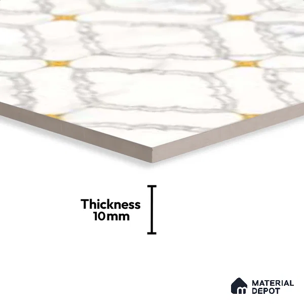 Wall & Floor Tile TL 10034 | CRV-83 | 1 ft x 1 ft  Finish Ceramic Tile - 10 mm | Suitable for Living Room, Bedroom, Bathroom & Kitchen | Please Expect a Slight Variation of Pattern (Sample)