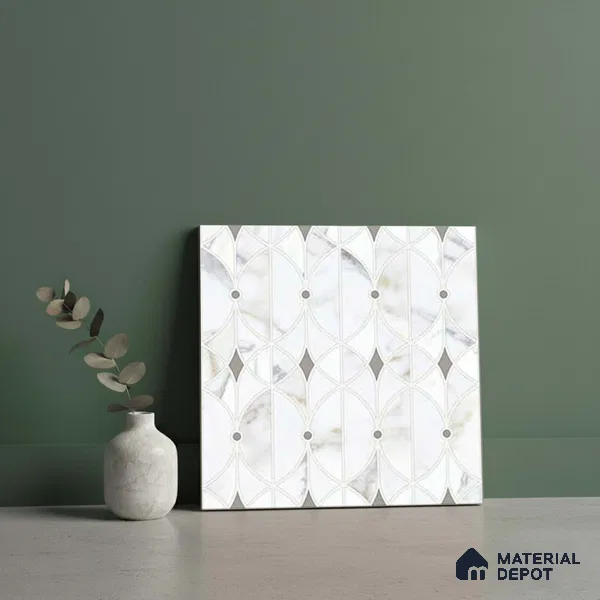 Moroccan Wall & Floor Tile TL 10013 | CRV-103 | 1 ft x 1 ft Matte Finish Ceramic Tile - 10 mm | Suitable for Bathroom, Kitchen, Balcony | Please Expect a Slight Variation of Pattern