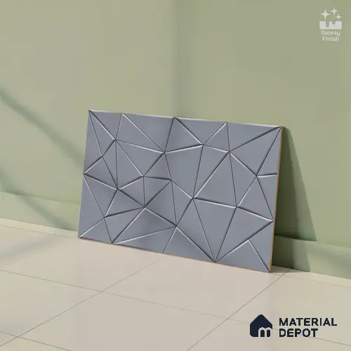 3D Wall Tile TL 00630 C Grey Moonstone 12 x 18 inch Glossy Finish High Definition Digital Ceramic Wall Tile - 6 mm