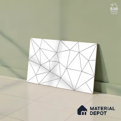 3D Wall Tile TL 00630 A White Oyster 12 x 18 inch Glossy Finish High Definition Digital Ceramic Wall Tile - 6 mm