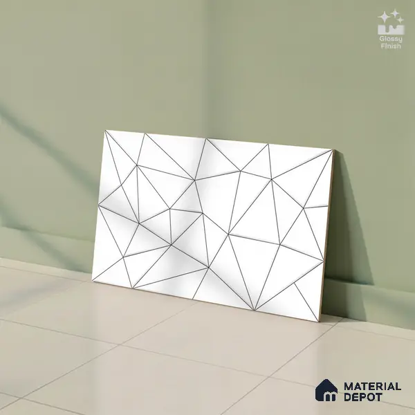 3D Wall Tile TL 00630 A White Oyster 12 x 18 inch Glossy Finish High Definition Digital Ceramic Wall Tile - 6 mm