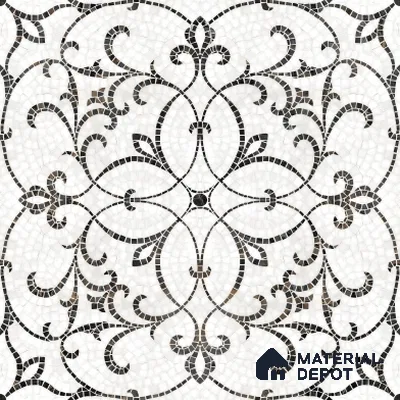 Patterned Wall & Floor Tile TL 06601 Chipza Black 2 ft x 2 ft Vitrified Matte Finish - 9 mm | Suitable for Living Room, Balcony, Courtyard | Please Expect a Slight Variation of Pattern (Sample)