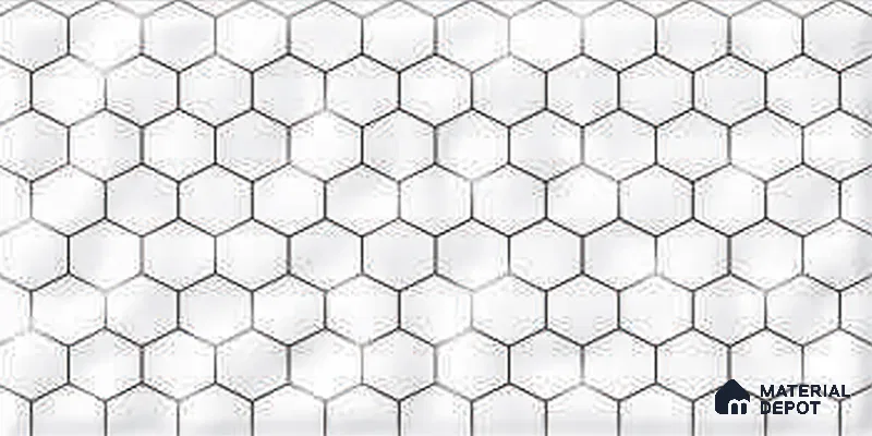 Hexagonal Wall Tile TL 06462 B R Mood Hexagone White HL 2 ft x 1 ft Ceramic Glossy Finish - 8 mm | Suitable for Living Room,Kitchen & Bathroom (Sample)