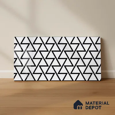 Highlighter Wall Tile TL 06450 B GS Ateler White HL 2 ft x 1 ft Ceramic Glossy Finish - 8 mm | Suitable for Living Room, Kitchen & Bathroom
