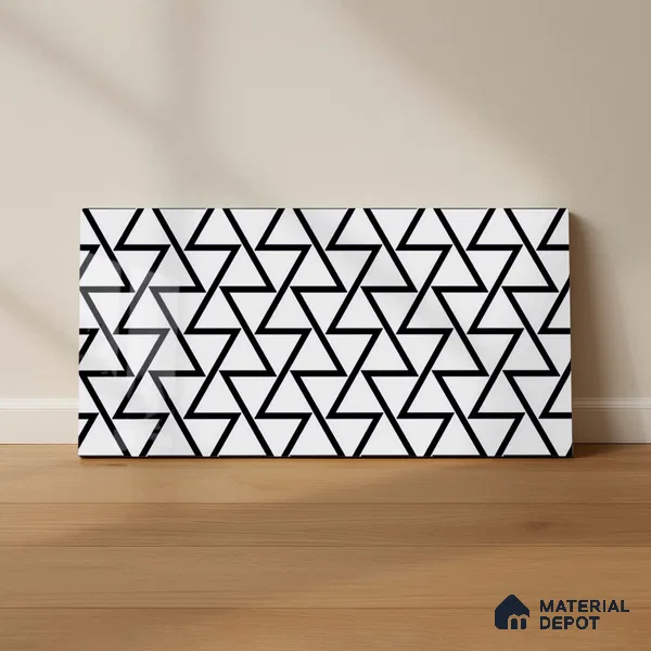 Highlighter Wall Tile TL 06450 B GS Ateler White HL 2 ft x 1 ft Ceramic Glossy Finish - 8 mm | Suitable for Living Room, Kitchen & Bathroom