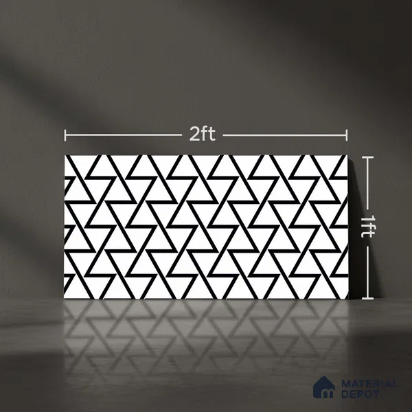 Highlighter Wall Tile TL 06450 B GS Ateler White HL 2 ft x 1 ft Ceramic Glossy Finish - 8 mm | Suitable for Living Room, Kitchen & Bathroom
