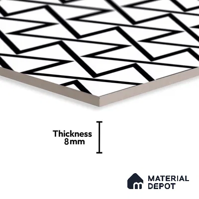 Highlighter Wall Tile TL 06450 B GS Ateler White HL 2 ft x 1 ft Ceramic Glossy Finish - 8 mm | Suitable for Living Room, Kitchen & Bathroom