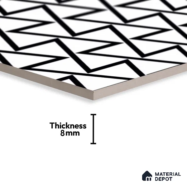 Highlighter Wall Tile TL 06450 B GS Ateler White HL 2 ft x 1 ft Ceramic Glossy Finish - 8 mm | Suitable for Living Room, Kitchen & Bathroom