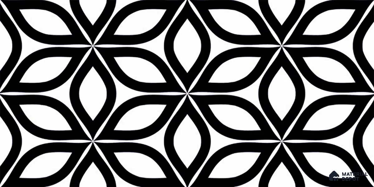 Highlighter Wall Tile TL 06451 B GS Jakarta Black 2 ft x 1 ft Ceramic Glossy Finish - 8 mm | Suitable For Kitchen, Bathroom & Accent/Feature Wall