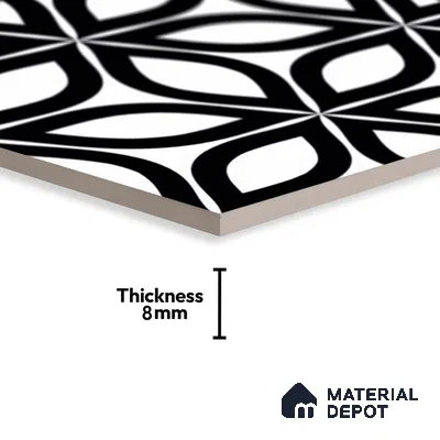 Highlighter Wall Tile TL 06451 B GS Jakarta Black 2 ft x 1 ft Ceramic Glossy Finish - 8 mm | Suitable For Kitchen, Bathroom & Accent/Feature Wall