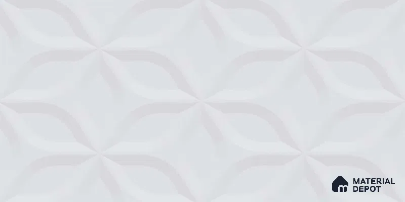 3D Punch Wall Tile TL 06451 Jakarta White 2 ft x 1 ft Ceramic Glossy Finish - 8 mm | Suitable for Living Room, Kitchen & Bathroom (Sample)