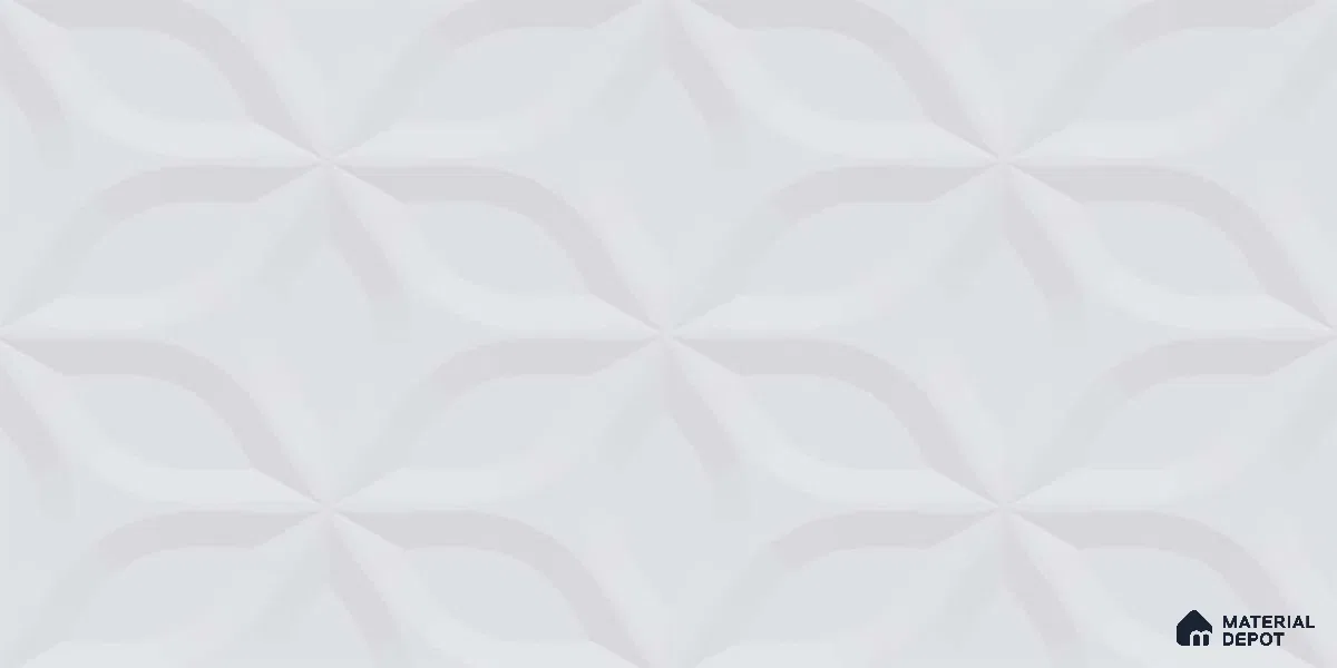 3D Punch Wall Tile TL 06451 Jakarta White 2 ft x 1 ft Ceramic Glossy Finish - 8 mm | Suitable for Living Room, Kitchen & Bathroom (Sample)