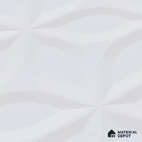 3D Punch Wall Tile TL 06451 Jakarta White 2 ft x 1 ft Ceramic Glossy Finish - 8 mm | Suitable for Living Room, Kitchen & Bathroom (Sample)